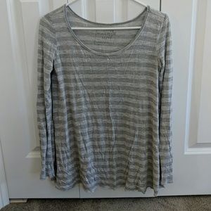 Grey striped long sleeve top